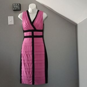 Midi Pink & Black dress- Roz&Ali
